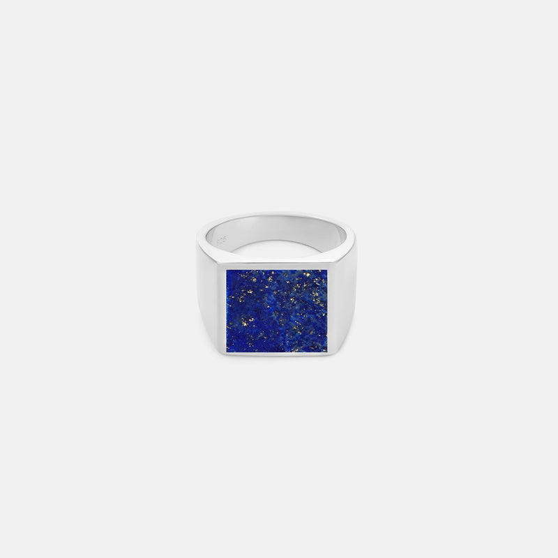 Square Lapis Ring Silver