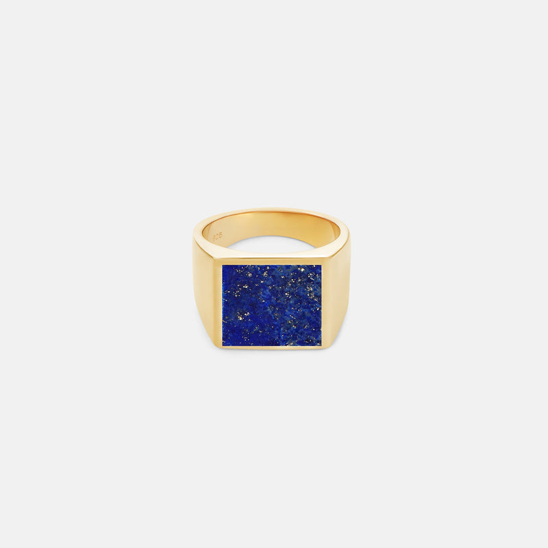 Square Lapis Ring Gold