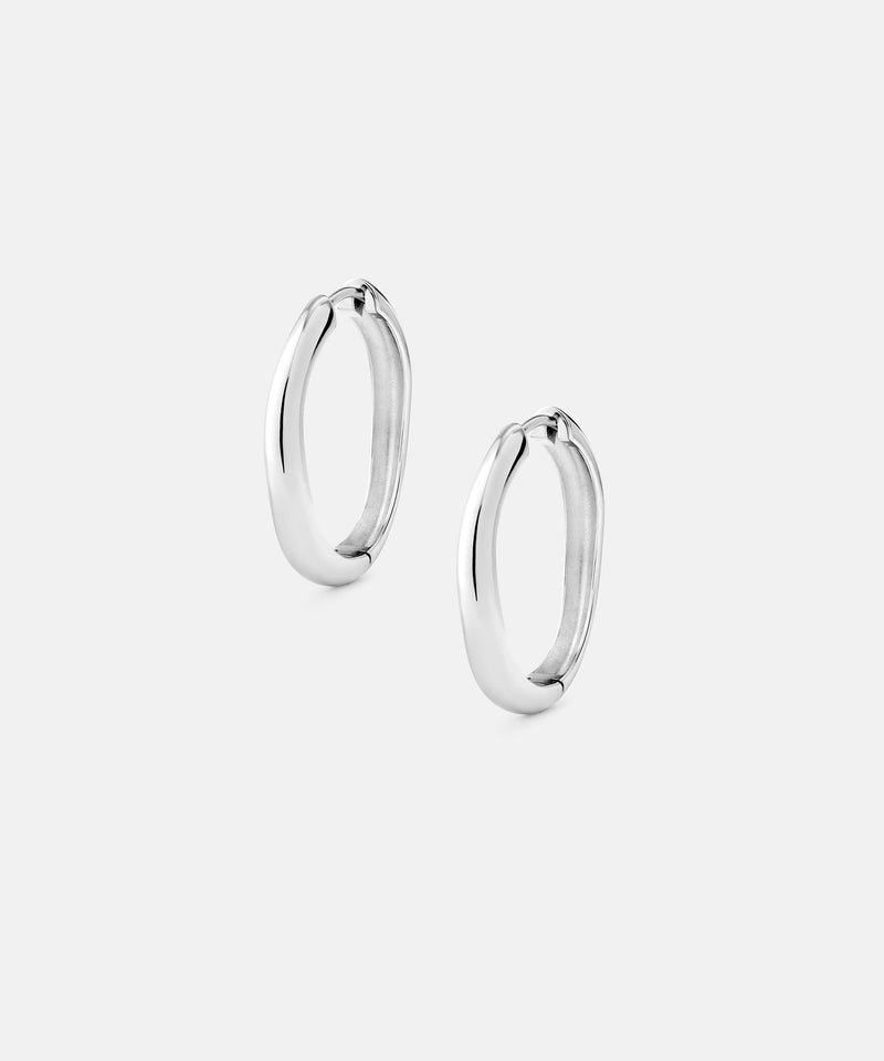 Large Wavy Hoops Silver